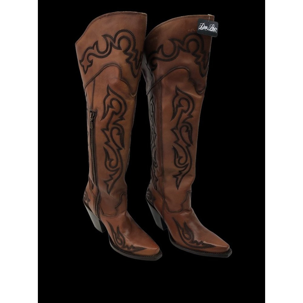 Dan Post Women's Seductress Western Boots - Snip Toe  22" Tall - Picture 5 of 12